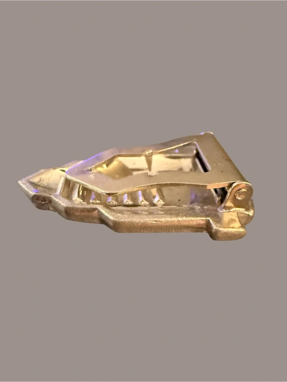 Vintage Silvertone Rhinestone Shoe Clip Art Deco Style Statement Jewelry